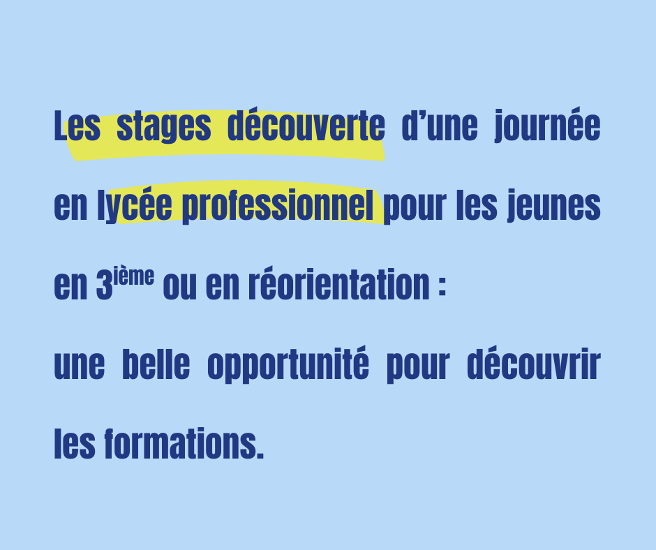 Stage de découverte en lycée professionnel